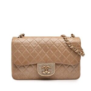 Pre-Loved Chanel Small Quilted Iridescent Lambskin Pearl CC Crystal Flap